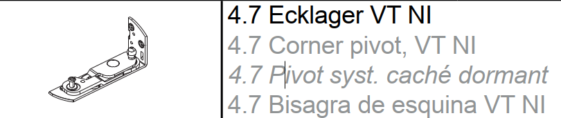 Schüco VarioTec, Ecklager